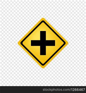 Road sign cross road icon. Vector eps10