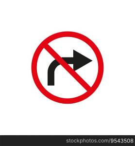 Road sign do not turn right. Vector illustration. EPS 10. Stock image.. Road sign do not turn right. Vector illustration. EPS 10.