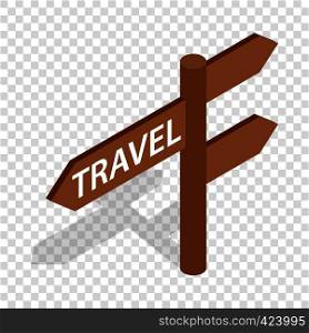 Road sign for travelers isometric icon 3d on a transparent background vector illustration. Road sign for travelers isometric icon