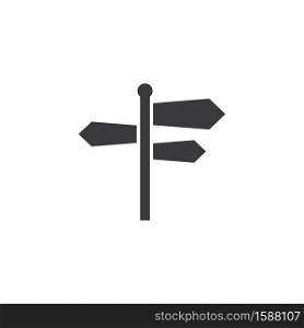 Road sign icon flat design vector