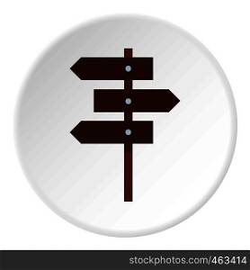 Road sign icon in flat circle isolated vector illustration for web. Road sign icon circle