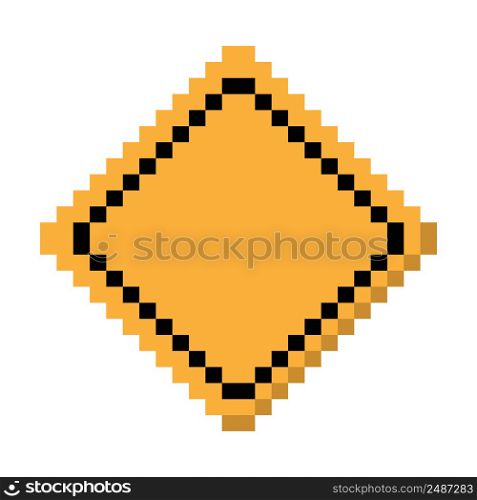 Road sign pixel icon simple design