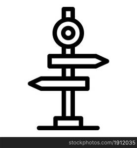 Road sign post icon outline vector. Street board. Signpost direction. Road sign post icon outline vector. Street board