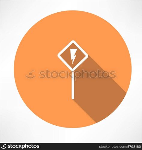 road sign - storm icon. Flat modern style vector illustration