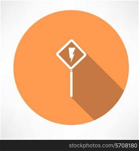 road sign - storm icon. Flat modern style vector illustration