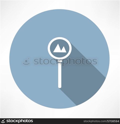 road sign - the mountain icon. Flat modern style vector illustration