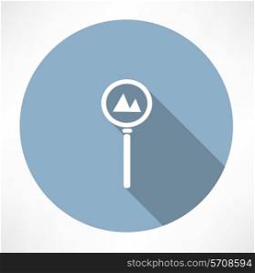 road sign - the mountain icon. Flat modern style vector illustration