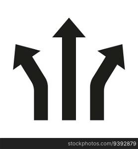Road sign. Turn right, turn left, go straight. Three arrows. Vector illustration. stock image. EPS 10.. Road sign. Turn right, turn left, go straight. Three arrows. Vector illustration. stock image.