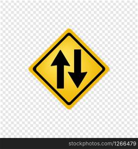Road sign two way traffic. Vector eps10