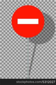Road signs. It is prohibited to enter vehicles on transparent background. Vector Illustration. EPS10. Road signs. It is prohibited to enter vehicles on transparent ba