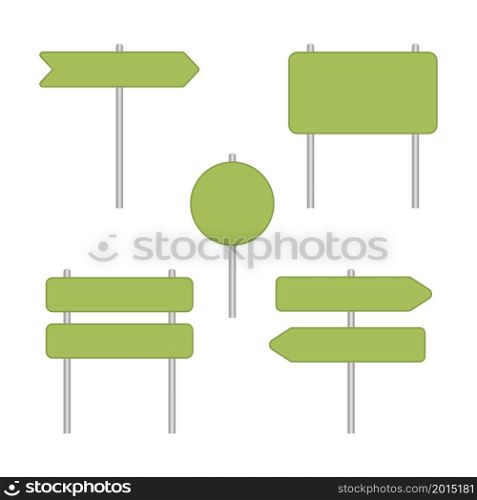 Road signs set. Street signs isolated on white background