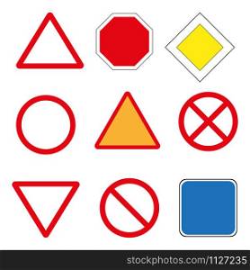 Road signs vector icon on white background