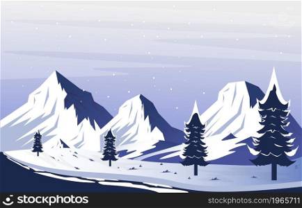 Road Snow Mountain Frozen Ice Nature Landscape Adventure Illustration
