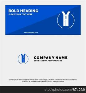 Road, Trip, Two Way, Location SOlid Icon Website Banner and Business Logo Template