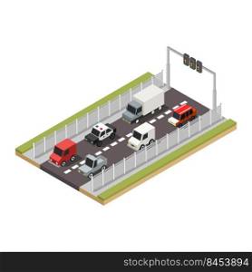 Road with isometric car