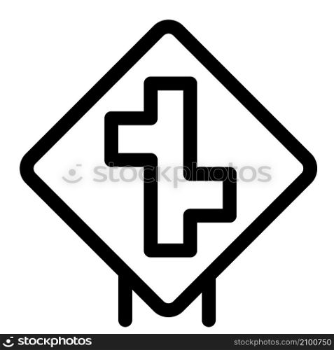 Road with multiple intersection roads on a road sign