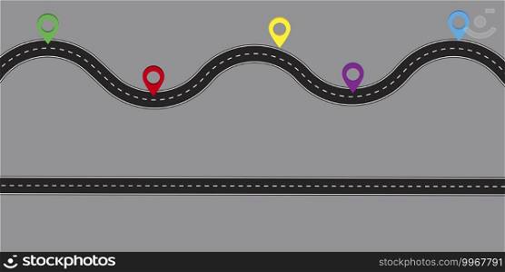 road with pins. Vector design template. Business concept. Timeline map. Stock image. EPS 10.. road with pins. Vector design template. Business concept. Timeline map. Stock image. 