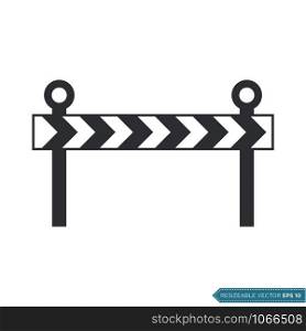 Roadblock Barrier Icon Vector Template Illustration Design