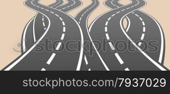 Roads overcrossing different ways choice vector illustration.