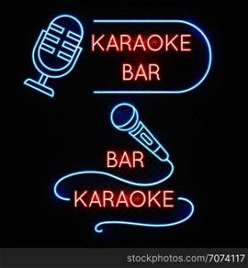 Roadside karaoke night club vector signboard isolated. Illustration of karaoke club emblem and label with microphone. Roadside karaoke night club vector signboard isolated