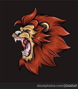 Roar Lion head mascot design of illustration