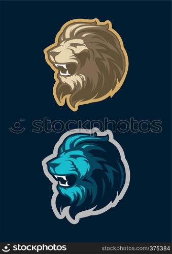 Roaring lion head mascot. Great for sports logos & team mascots.