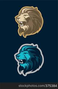 Roaring lion head mascot. Great for sports logos & team mascots.