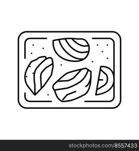 roasted cabbage line icon vector. roasted cabbage sign. isolated contour symbol black illustration. roasted cabbage line icon vector illustration