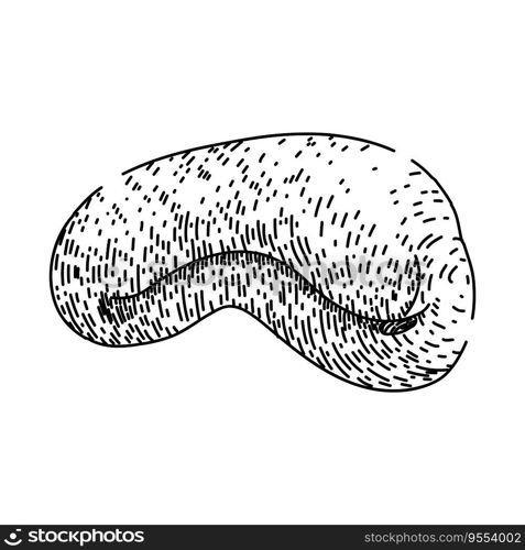 roasted cashew nut hand drawn. fruit brown, view natural, whole indian roasted cashew nut vector sketch. isolated black illustration. roasted cashew nut sketch hand drawn vector