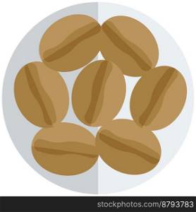 Roasted coffee beans outline vector icon
