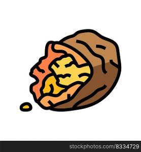 roasted sweet potato color icon vector. roasted sweet potato sign. isolated symbol illustration. roasted sweet potato color icon vector illustration