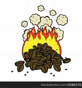 roasting coffee beans cartoon