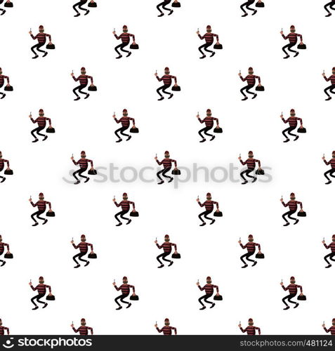 Robber pattern seamless repeat in cartoon style vector illustration. Robber pattern seamless