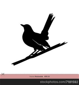 Robin - Bird Silhouette Vector Logo Template Illustration Design. Vector EPS 10.