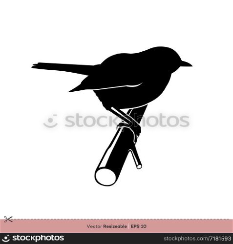 Robin, Sparrow - Bird Silhouette Vector Logo Template Illustration Design. Vector EPS 10.