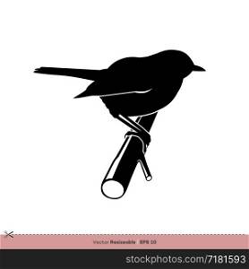 Robin, Sparrow - Bird Silhouette Vector Logo Template Illustration Design. Vector EPS 10.
