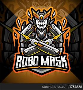 Robo mask esport mascot logo 
