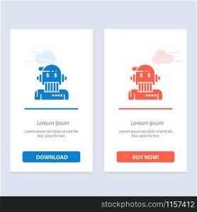 Robot Advisor, Adviser, Advisor, Algorithm, Analyst Blue and Red Download and Buy Now web Widget Card Template