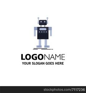 robot, Android, artificial, bot, technology Flat Color Icon Vector