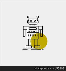 robot, Android, artificial, bot, technology Line Icon. Vector EPS10 Abstract Template background