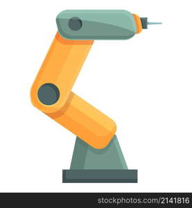 Robot arm icon cartoon vector. Factory machine. Industrial production. Robot arm icon cartoon vector. Factory machine