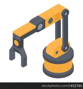 Robot arm icon. Isometric of robot arm vector icon for web design isolated on white background. Robot arm icon, isometric style
