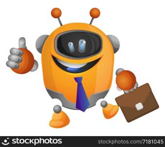 Robot as a businessman illustration vector on white background