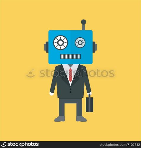 robot businessman in uniform,metaphor concept