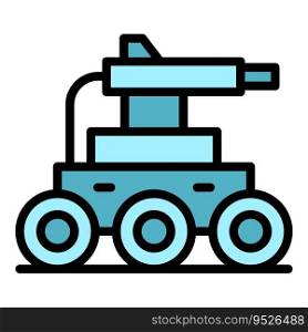 Robot car icon outline vector. Ai android. Artificial ai color flat. Robot car icon vector flat