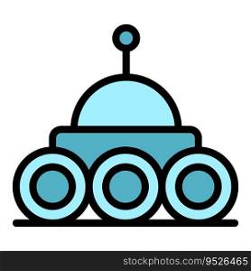 Robot cart icon outline vector. Ai android. Cute toy color flat. Robot cart icon vector flat