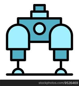 Robot charge icon outline vector. Cute bot. Smart hand color flat. Robot charge icon vector flat