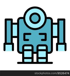 Robot child icon outline vector. Cute mascot. Android ai color flat. Robot child icon vector flat