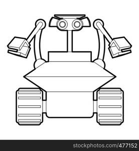 Robot collector icon in outline style isolated on white vector illustration. Robot collector icon outline