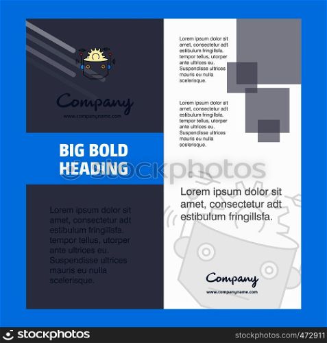 Robot Company Brochure Title Page Design. Company profile, annual report, presentations, leaflet Vector Background